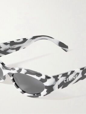 Celine Zebra Black & White Patterned Cat-Eye Sunglasses - authentic